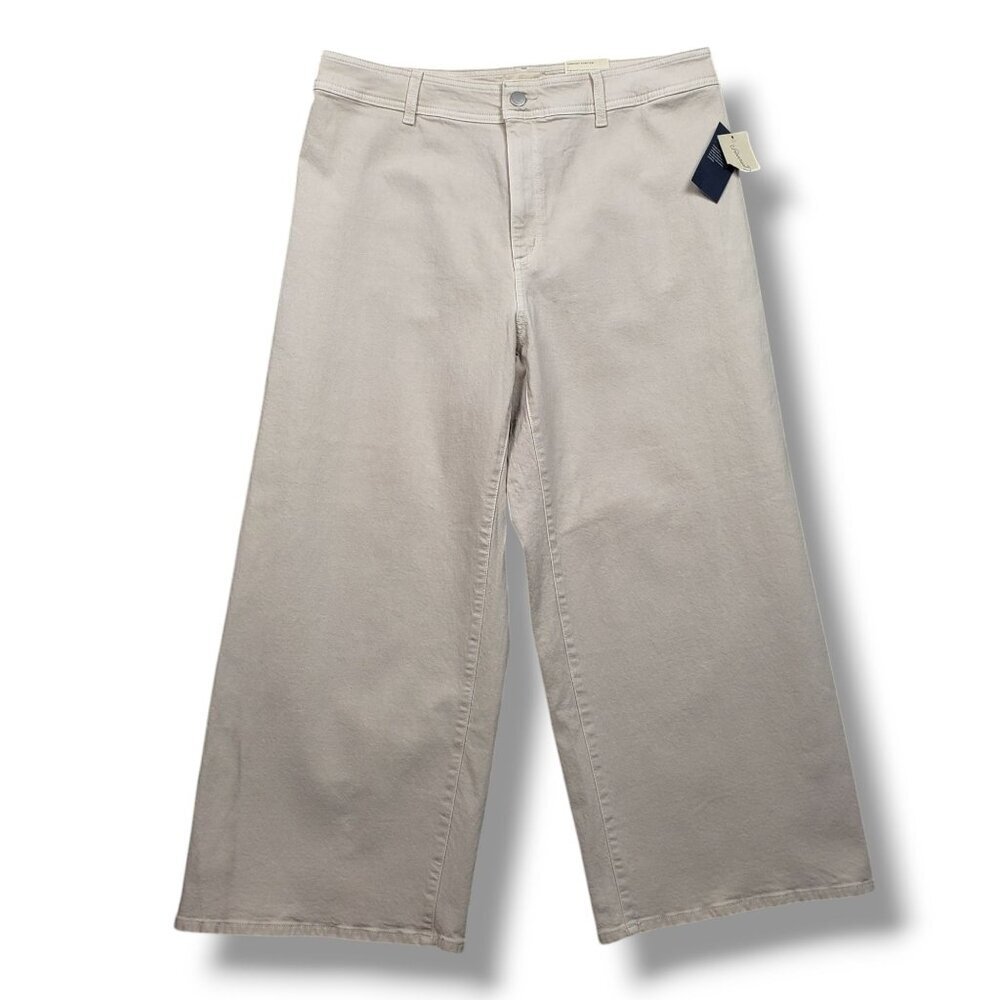 Universal‎ Thread Wide Leg Ankle Jeans Juniors 17 Comfort Stretch Womens Beige